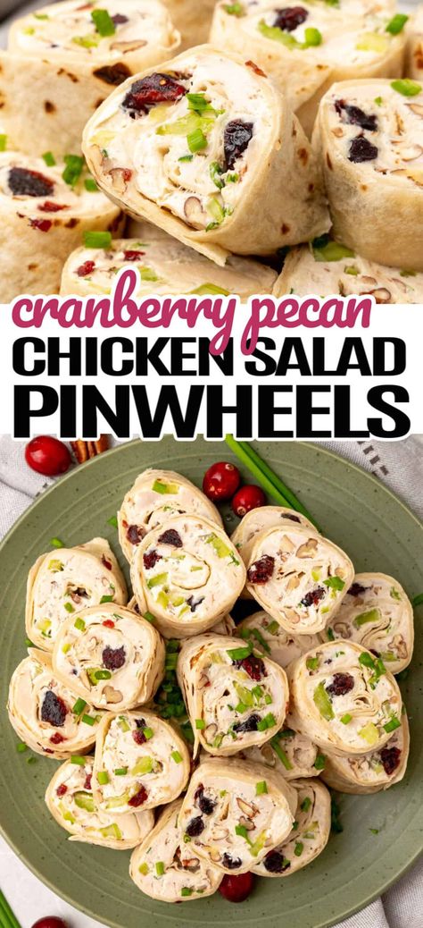 Chicken Salad Finger Food, Potluck Dishes Low Carb, Chicken Salad Roll Ups Wrap Recipes, Canned Chicken Pinwheels, Chicken Salad Pinwheels Appetizers, Pinwheel Recipes Chicken, Chicken Salad Sandwiches For A Crowd, Chicken Cranberry Pinwheels, Chicken Salad Appetizers For Party