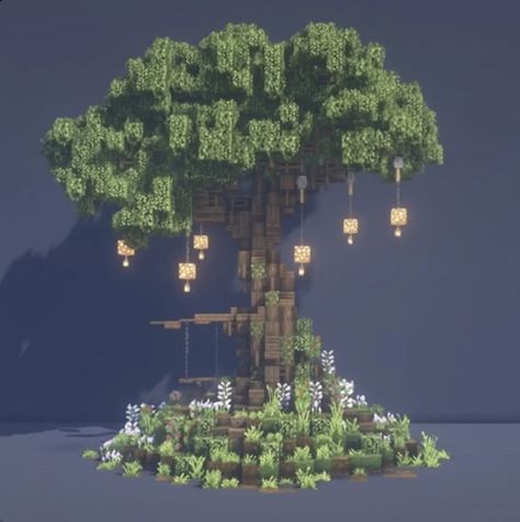 Oasis Minecraft, Minecraft Oasis, Tree Minecraft, Minecraft Tree, Minecraft Garden, Minecraft House Plans, Minecraft Farm, Minecraft Cottage, Minecraft Castle