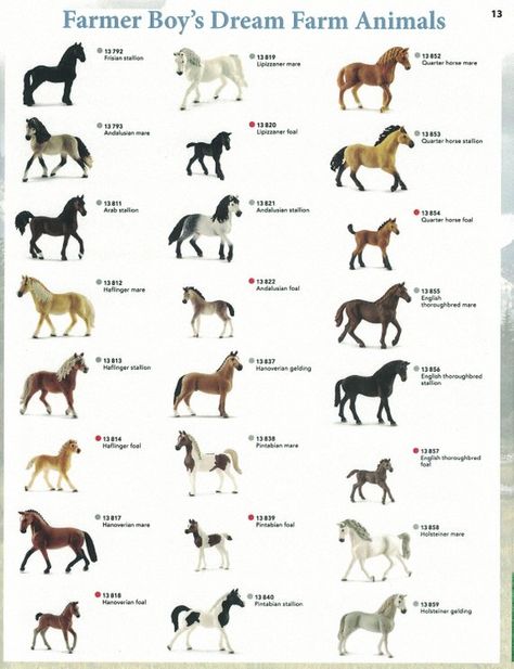 FARM & RANCH ANIMALS  -Listing 2. Accessory Schleich Animals to add to the Amish Farm House, Ranch, Stable and Milking Parlor. Schleich Collection, Hyena Art, Milking Parlor, Schleich Horses Stable, Schleich Animals, Animal List, Ranch Animals, Rodeo Toys, Diy Horse Barn