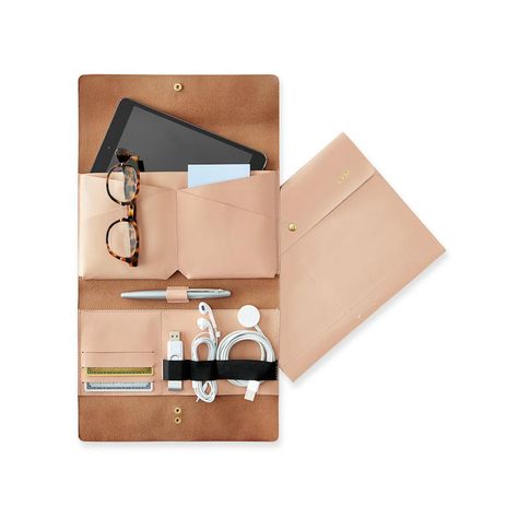 Leather Tech Envelope - Gifts for Your Mother-in-Law - Southernliving. BUY IT: $149 Leather Folder, Best Travel Accessories, Mark And Graham, Leather Ideas, Sanya, Leather Crafts, Envelope Clutch, Leather Laptop, Monogrammed Leather