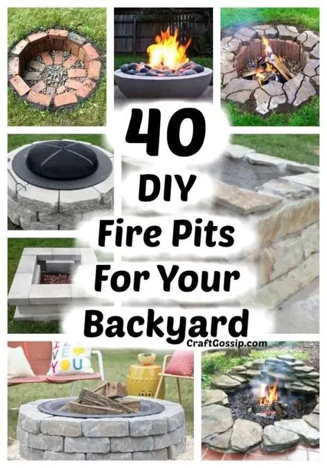 Diy Fire Pits, Homemade Fire Pit, Paver Fire Pit, Fire Pit Plans, Cinder Block Fire Pit, Outside Fire Pits, Fire Pit Cooking, Brick Fire Pit, Fire Pit Ideas