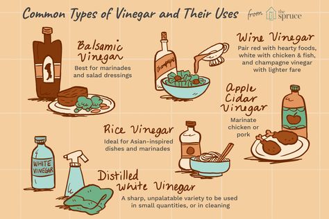 5 Different Types of Vinegar and Their Uses Make Balsamic Vinegar, Apple Cidar Vinegar, Apple Cidar, Salad Appetizer Cups, Types Of Vinegar, Vinegar Chicken, Champagne Vinegar, Vinegar Uses, Asian Inspired Dishes