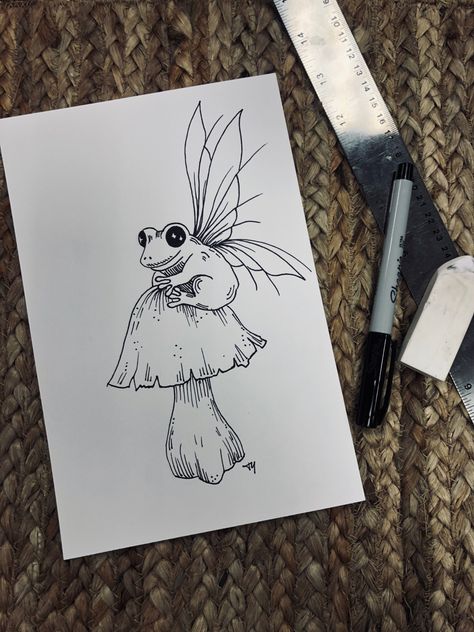 Frog With Wings, Frog Tattoos, Wings Drawing, Artsy Fartsy, Easy Drawings, Art Inspiration, Tattoos, Drawings, Quick Saves