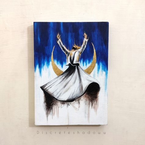 Whirling Dervish Sufi Painting on Canvas Sufi Paintings Canvases Acrylic, Sufi Paintings Canvases, Sufi Sketch, Whirling Dervish Art, Whirling Dervish Painting, Sufi Painting, Dervish Painting, Sufi Art, Whirling Dervish