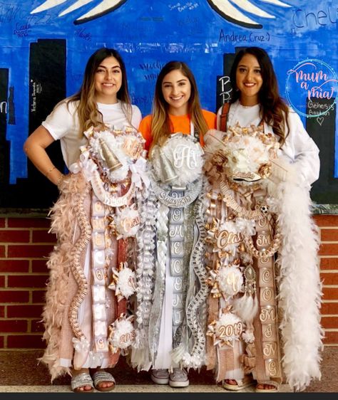 Senior Homecoming mums for Dobie HS cheerleaders & drill team. Senior Homecoming Mums, How To Make Mums, Texas Mums, Box Braids Tutorial, Homecoming Mums Senior, Pink Mums, Senior Homecoming, Texas Homecoming Mums, Homecoming Garter