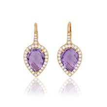 Carey Rose de France Pear Earrings British Crown Jewels, Pear Earrings, 6th Anniversary, Earrings Gemstone, Crown Jewels, Amethyst Earrings, Quality Diamonds, 18k Rose Gold, Gemstone Earrings