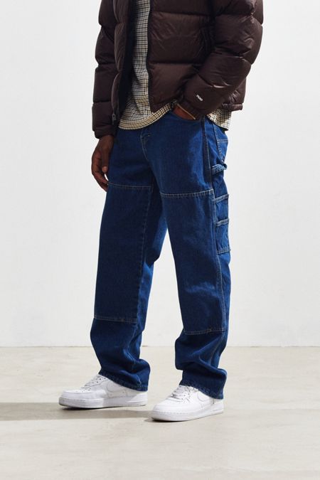 Knee Pants Outfit, Dickies Outfits Men, Carpenter Pants Outfit, Dark Blue Jeans Outfit, Blue Jeans Outfit Men, Dickies Outfit, Dickies Double Knee, Jeans Outfit Men, Dickie Jeans