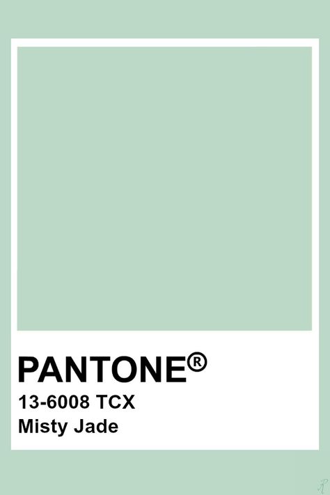 Misty Jade Aesthetic, Mint Green Pantone, Jade Pantone, Mint Pantone, Misty Jade, Pantone Green, Pantone Tcx, Pantone Trends, Pantone Color Chart