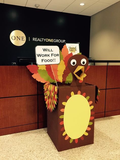 Foster the Food Drive Turkey. Decorated Food Drive box. Food Drive Box Ideas, Diy Kwanzaa Decorations, Thanksgiving Food Drive, Woman Spiritual, Decorated Food, Canned Food Drive, Kwanzaa Decorations, Toy Drive, Donation Box