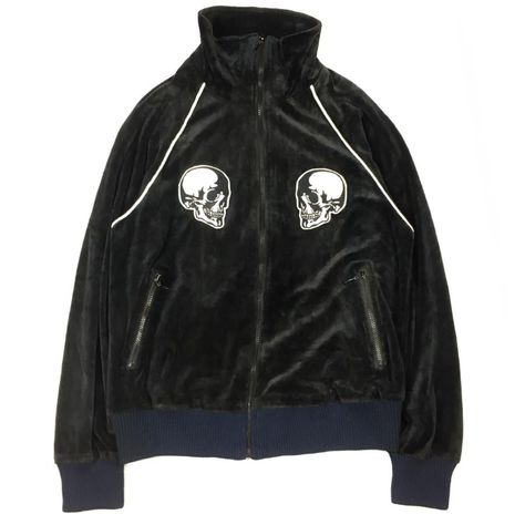 La Archives on Instagram: “Number (N)ine Skull Velour Track Jacket "Dream Baby Dream" SS04  Size 3 Shoulder: 19 inches Pit to pit: 20 inches Length: 26 inches  8/10…” Number Nine Fashion, Number Nine, Designer Clothing Brands, Archive Fashion, Minimal Look, Cool Fits, Raf Simons, Helmut Lang, Track Jacket