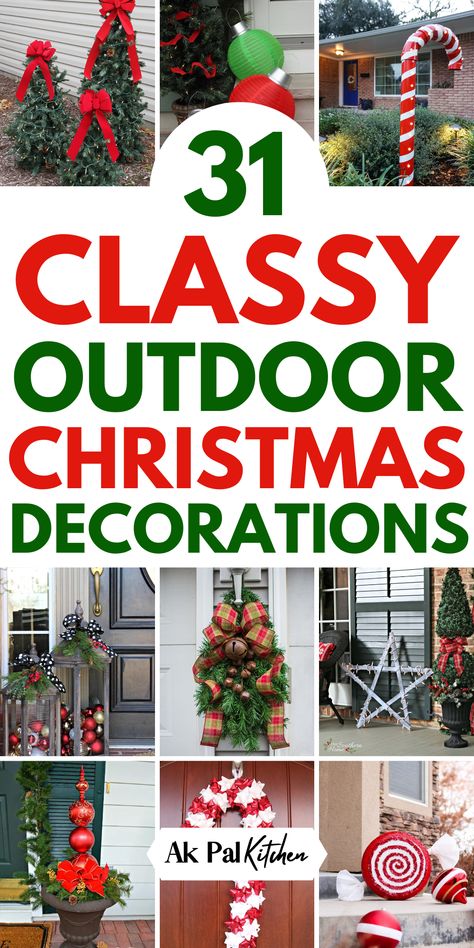 Outdoor Christmas decorations bring holiday cheer to your home. From DIY outdoor Christmas decor to festive holiday front yard displays, transform your space with creative ideas. Use Christmas lights, inflatables, and DIY Christmas wreaths to make your yard stand out. Try simple Christmas porch decorations or create a stunning holiday garden display. Whether you're looking for Christmas yard decor ideas or simple outdoor Christmas decorating ideas, these make your holiday season magical. Mailbox Ideas For Christmas, House Front Christmas Decorations, Outdoor Decor Christmas Diy, Small Outdoor Christmas Decor, Christmas Outdoors Ideas, Simple Outdoor Xmas Decor, Diy Outdoor Snowman Christmas Yard, How To Decorate Outdoor Flower Pots For Christmas, Christmas Tub Ideas