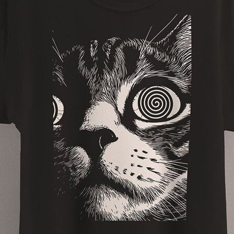 Psychedelic Cat T-Shirt, Trippy Shirt, Gothic Alt Clothing Trippy Tshirt Designs, Cryptid Academia, Trippy Shirts, Alt Clothing, Trippy Visuals, Cat T Shirt, Womens T Shirt, Cat T, Black Hole