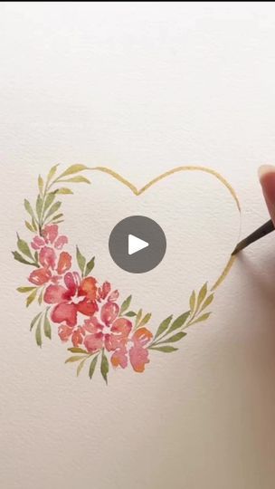 15K views · 337 reactions | Little floral heart painting 💖 #watercolorpainting #watercolour #watercolor #painting #art #heart #valentinesday #loveheart | Bliss Of Colours | Olexy · Lovely Moment Heart Watercolor Painting, Watercolour Heart, Heart Watercolor, Watercolor Lettering, Art Heart, Heart Painting, Watercolor Heart, Floral Heart, Learn To Paint