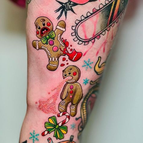 Man Tattoo, Christmas Tattoo, World Tattoo, Christmas Gingerbread Men, Tattoos Gallery, Christmas Gingerbread, Tattoo Images, Community Art, Gingerbread Man