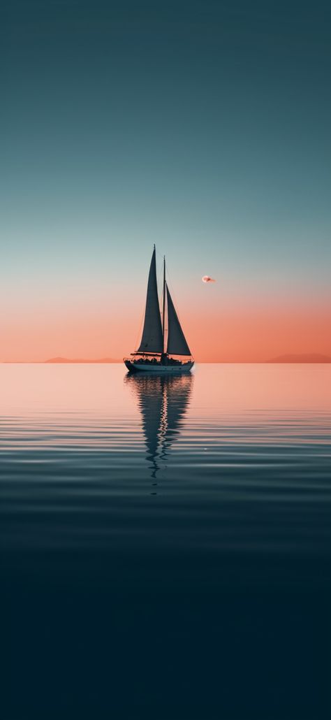 Sailboat Wallpaper, Calming Images, Android Wallpaper Blue, Water Sunset, Boat Wallpaper, Fall Landscape Photography, Boat Art, Aesthetic Sunset, Hd Phone Wallpapers