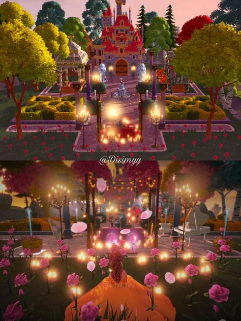 Beast's Castle Dreamlight Valley, Forest Of Valor Dreamlight Valley Ideas, Ddv Forest Of Valor Ideas, Forest Of Valor Dreamlight Valley, Dlv Inspiration, Beast Castle, Dreamland Ideas, Disney Island, Beast's Castle