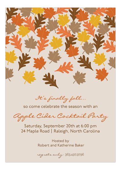 Cocktail Invitation, Fall Reception, Fall Invitations, Fall Leaf Template, Leaves Template, Fall Party Invitations, Free Printable Wedding Invitations, Leaf Invitations, Pretty Christmas Trees