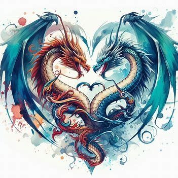 European Dragon Tattoo shaping into a heart with water colors - Image Creator from Microsoft Designer Dragon And Fairy Tattoo, European Dragon Tattoo, Water Dragon Tattoo, Watercolor Dragon Tattoo, European Dragon, Fire And Ice Dragons, Celtic Dragon Tattoos, Phoenix Tattoos, Two Dragons