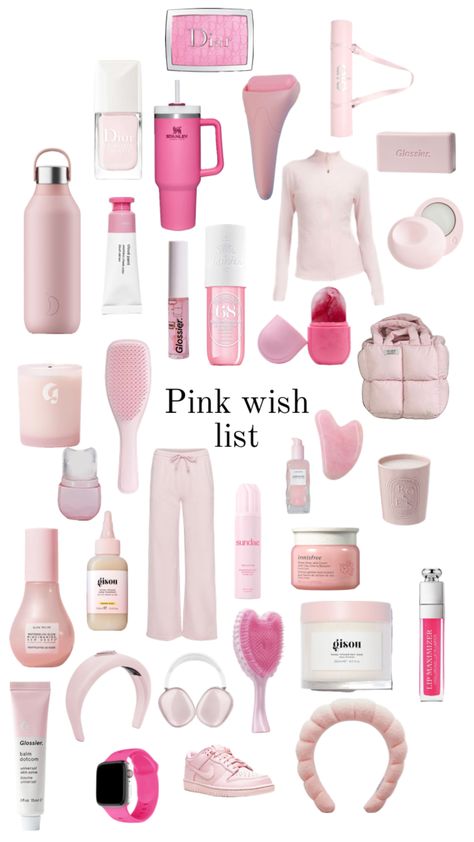 #pinkaesthetic #pink #wishlist My Pink Wishlist, Pink Wishlist Aesthetic, Pink Pilates Wishlist, Pink Aesthetic Wishlist, Pink Everything Girly, Pink Gifts Aesthetic, Girly Wishlist Ideas, Pink Must Haves, Pink Wishlist Ideas