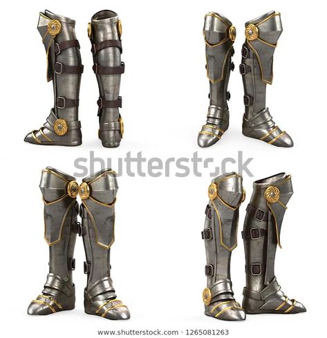 Iron Fantasy High Boots Knight Armor Stock Illustration 1265081263 Armor Boots, Fantasy High, Armor Shoes, Armor Drawing, Armor Clothing, Ren Fair, Shoe Image, Knight Art, Knight Armor