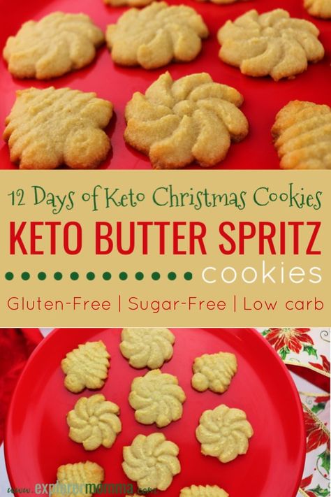 Keto Butter Spritz cookies are the perfect low carb Christmas recipe. Kid-friendly and super-easy for family baking. Keto recipe perfect for your keto plan. #ketorecipes #lowcarbcookies Low Carb Christmas Recipes, Butter Spritz Cookies, Spritz Cookie, Low Carb Holiday Recipes, Galletas Keto, Low Carb Christmas, Keto Christmas Cookies, Low Carb Holiday, Keto Cookie Recipes