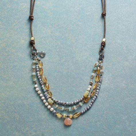 Pearl Palisades Necklace | Sundance Catalog Sundance Jewelry, Beautiful Stones, Sundance Catalog, Peach Moonstone, Handcrafted Necklace, Silver Pieces, Watch Necklace, Multi Strand, Artisan Jewelry