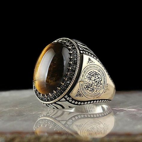 Oval Stone Ring Design, Stone Ring Design Gold Men, Stone Ring Design Gold, Silver Mens Rings, Tigers Eye Ring, Wood Jewelry Diy, Stone Ring Design, Oval Stone Ring, Mens Ring Designs