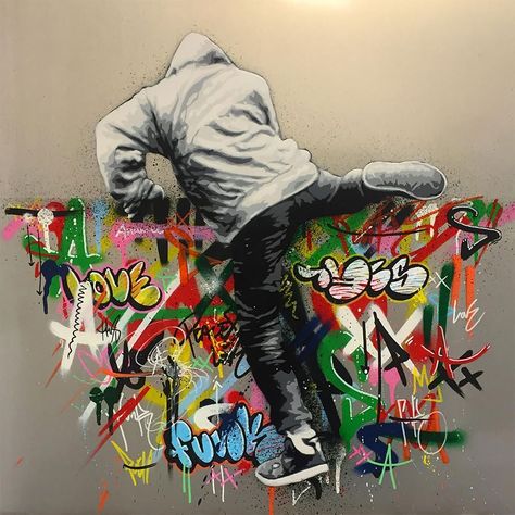 Street Artist Martin Whatson Incorporates Grayscale Characters Into His Colorful Murals Urban Art Graffiti, Street Art Banksy, Banksy Graffiti, Banksy Art, Colorful Murals, Urban Street Art, Pop Art Canvas, 3d Street Art, 강아지 그림