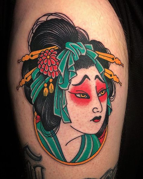 Japanese Face Tattoo, Japanese Goddess Tattoo, Asian Face Tattoo, Old Japanese Art Tattoo, Ukiyo-e Tattoo Style, Japanese Geisha Drawing, Japanese Geisha Tattoo, Geisha Drawing, Traditional Japanese Tattoo Flash