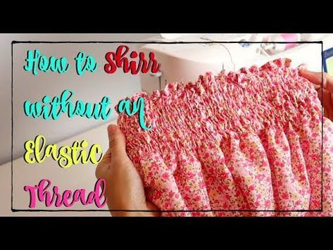 YouTube Elastic Thread Tutorial How To Sew, Elastic Top Dress, Elastic Thread Dress, Dress Sewing Tutorials Videos, Elastic Frock, Stitching Dresses Tutorials, Elastic Stitch, Bib Dress, Dress Sewing Tutorials