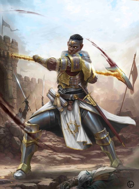 ArtStation - Mikel, young paladin Evil Paladin, Paladin Character Art, Aasimar Paladin, Black Paladin, Paladin Dnd, Human Paladin, Dnd Paladin, Warrior Of Light, African Mythology