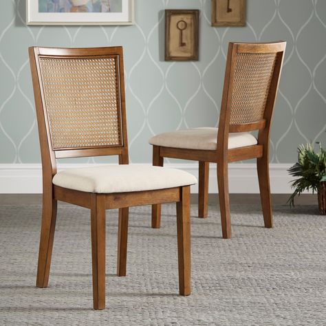 Eleanor Beige Linen Rattan Dining Chairs (Set of 2) by iNSPIRE Q Classic - Bed Bath & Beyond - 32140748 Dinning Room Sets, Home Goods Furniture, Shabby Chic Dining, Kursi Bar, Midcentury Modern Dining Chairs, Dinning Set, Wicker Dining Chairs, Rattan Dining, Rattan Dining Chairs