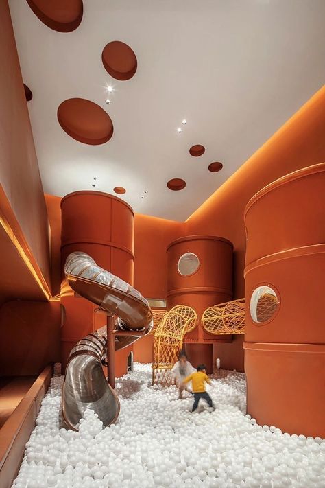 Pantone Orange, Luxury Kids Bedroom, Kids Cafe, Cool Kids Bedrooms, Playground Design, Kids Interior Room, Elegant Dining Room, Indoor Play, Kids Interior