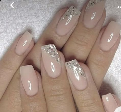 Natural French Manicure Acrylics, Square Nail Designs Wedding, Coffin Bridal Nails Wedding, Elegant Wedding Nails For Bride Square, Short Work Nail Designs, Romantic Nails Acrylic, Short Nail Designs Wedding, Romantic Nails Designs, Bride Nails Elegant