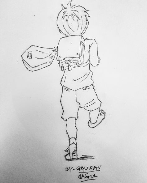 Kids Playing Sports, Walking Cartoon, Artwork Sketches, Fast Drawing, Drawing Bases, Boy Sketch, Painting Pencil, Boy Walking, Sketching Art