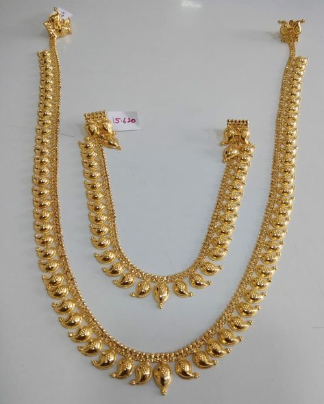 Gold Molatadu Designs, Mini Mango Haram Designs, Manga Haram Gold, Manga Necklace Gold, Maanga Maalai Gold, Manga Malai Gold Jewellery Designs, Manga Malai Gold, Mango Haram Designs With Grams, 25 Grams Gold Necklace Designs