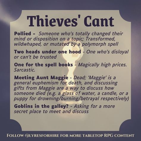 Thieves Cant, Dnd Languages, Fictional Languages, Dnd Stories, Dungeon Master's Guide, Dnd Funny, Dnd 5e Homebrew, Dnd Dragons, Rpg Characters