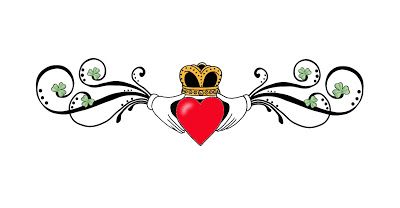 Irish tattoo Tattoo Ideas Female Irish, Grá Irish Tattoo, Irish Gaelic Tattoo, Traditional Claddagh Tattoo, American Traditional Claddagh Tattoo, Irish Calladagh Tattoo, Irish Claddagh Tattoo, Claddagh Tattoo, Him And Her Tattoos