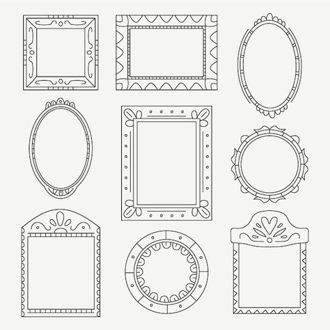 Frames Design Graphic, Marco Vintage, Vector Doodle, Doodle Frame, Doodle Frames, Cute Easy Doodles, Easy Frame, Drawing Frames, Diy House Projects