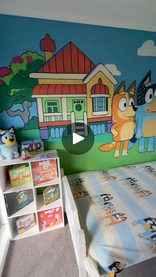 2.9K views · 64K reactions | If anyone wants to do a mural in their kids room! It's super easy with one of these! 

#parents #bluey #kidsroom #diy | Maggie Brennan | tattoomaggie · Original audio Bluey Room Theme, Bluey Themed Bedroom, Bluey Bedroom Ideas For Kids, Bluey Room Ideas Girl, Bluey Bedroom Boy, Bluey Room Ideas For Boys, Bluey Bedroom Girl, Toddler Rooms, Boy Bedroom