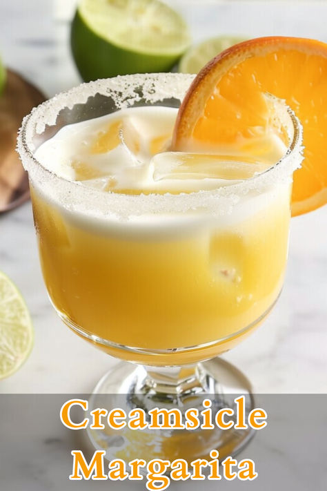 A creamsicle margarita is a delightful twist on the classic margarita, combining the tangy flavors of tequila and lime with the creamy sweetness of heavy cream and orange juice. Orange Creamsicle Margarita, Creamsicle Margarita, Orange Margarita Recipe, Creamsicle Ice Cream, Ice Cream Making, Tequila Recipe, Flavored Margaritas, Creamy Cocktails, Ice Cream Drinks