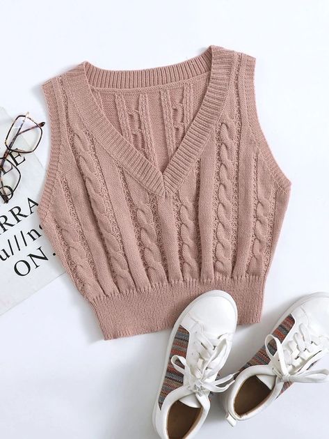 Cable Knit Sweater Vest, Cable Knit Vest, Clothes Wishlist, Fall Vest, Chubby Fashion, Sweater Vests, Knit Sweater Vest, Kurti Neck Designs, Casual Day Outfits