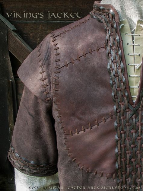 ArtStation - Viking Leather Jacket (inspired Ragnar Lothbrok), Alex Rukavishnikov Costume Concepts, Viking Cosplay, Viking Armor, Viking Costume, Viking Clothing, Larp Costume, Leather Armor, Medieval Clothing, Ragnar Lothbrok