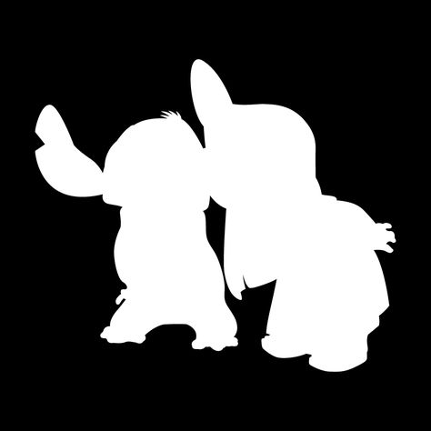 LILO and stitch silhouette Stitch Silhouette, Disney Quilt, Disney Inspired Wedding, Disney Silhouettes, Lilo And Stitch Drawings, Stitch Drawing, Spray Paint Art, Movie Couples, Couple Wallpaper