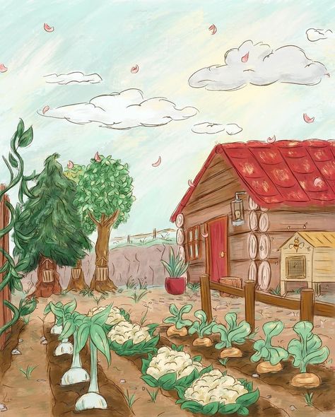 Stardew Valley art > The Farm > Crops > Farming Life | kendrawsthings Stardew Valley Illustration, Stardew Valley Summer Crops, Stardew Wallpaper, Stardew Valley Drawings, Stardew Fall Crops, Stardew Valley Landscape Art, Stardew Valley Spring Crops, Stardew Valley Pc Wallpaper, Stardew Valley Pixel Art