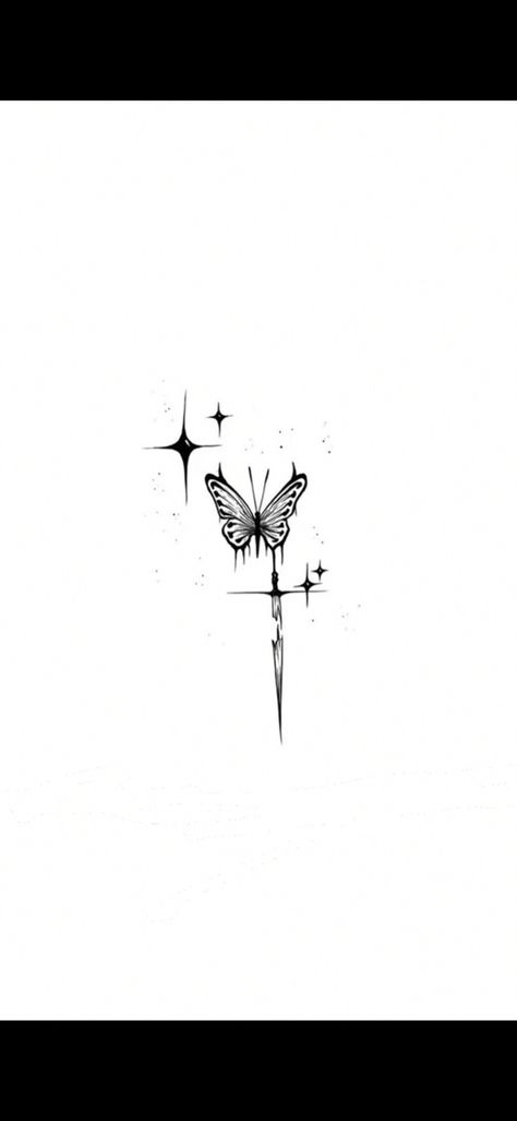 Stars And Butterfly Tattoos, Star Butterfly Tattoo, Butterfly Stars Tattoo, Butterfly And Stars Tattoo, Tattoo Ideas Cute, Cute Tattoo, Tattoo Butterfly, Star Tattoo Designs, Small Pretty Tattoos