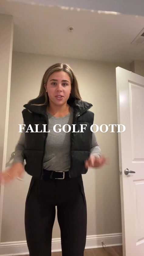 Rainy Golf Outfit, Womens Fall Golf Attire Cold Weather, Cold Golf Outfit, Cold Golf Outfit Women Winter, Rainy Day Golf Outfit Women, Spring Golf Outfits Women Cold, Fall Golf Outfit, Women Golf Winter Outfit, What To Wear To Top Golf Cold Weather