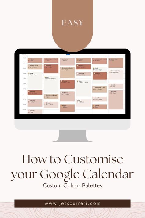 Custom Google Calendar 🗓️ 🤎 🐻 hyperlink #lifeorganizationnotion #freeprintables Google Calendar Aesthetic, Aesthetic Palette, Digital Planner Ideas, Calendar Aesthetic, Interactive Calendar, Planner Writing, Brown Color Schemes, Ultimate Planner, Bold Color Schemes