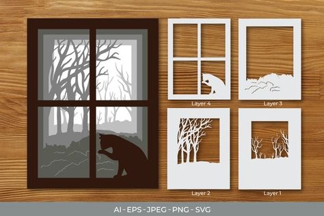 3d Paper Shadow Box Templates, Papercut Light Boxes Templates Free, 3d Shadow Box Ideas, Paper Shadow Box Art, Shadow Box Svg Free, Ligth Box, Paper Cut Art Templates, Shadow Box Kunst, Shadow Box Template