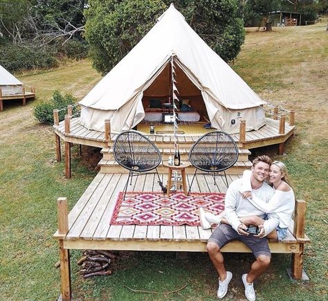 Yurt Campground, Garden Glamping, Luxury Camping Tents, Tent Garden, Tents Camping Glamping, Bell Tent Camping, Tent Platform, Glamping Ideas, Tented Camp